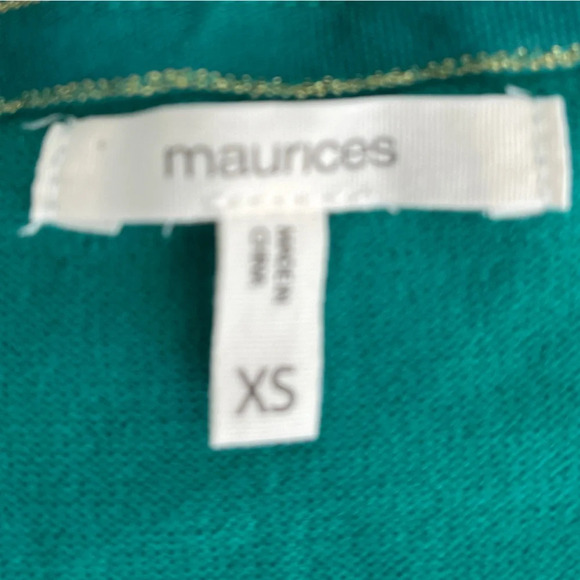 Maurice’s Kelly Green V-Neck 3/4 Sleeve Button Up Cardigan Size XS - Picture 11 of 11